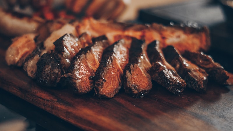 Grilled steak on the braai